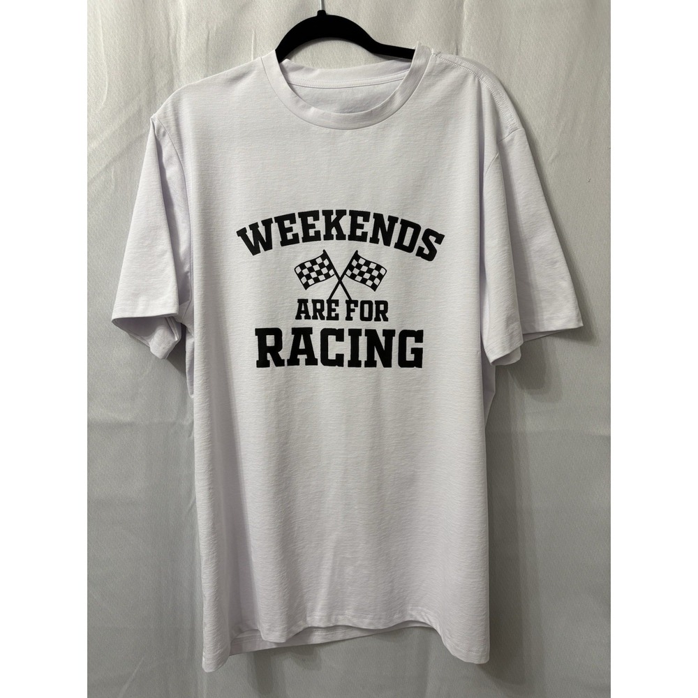 Weekends Are For Racing T Shirt Size Large Pullover Short Sleeve